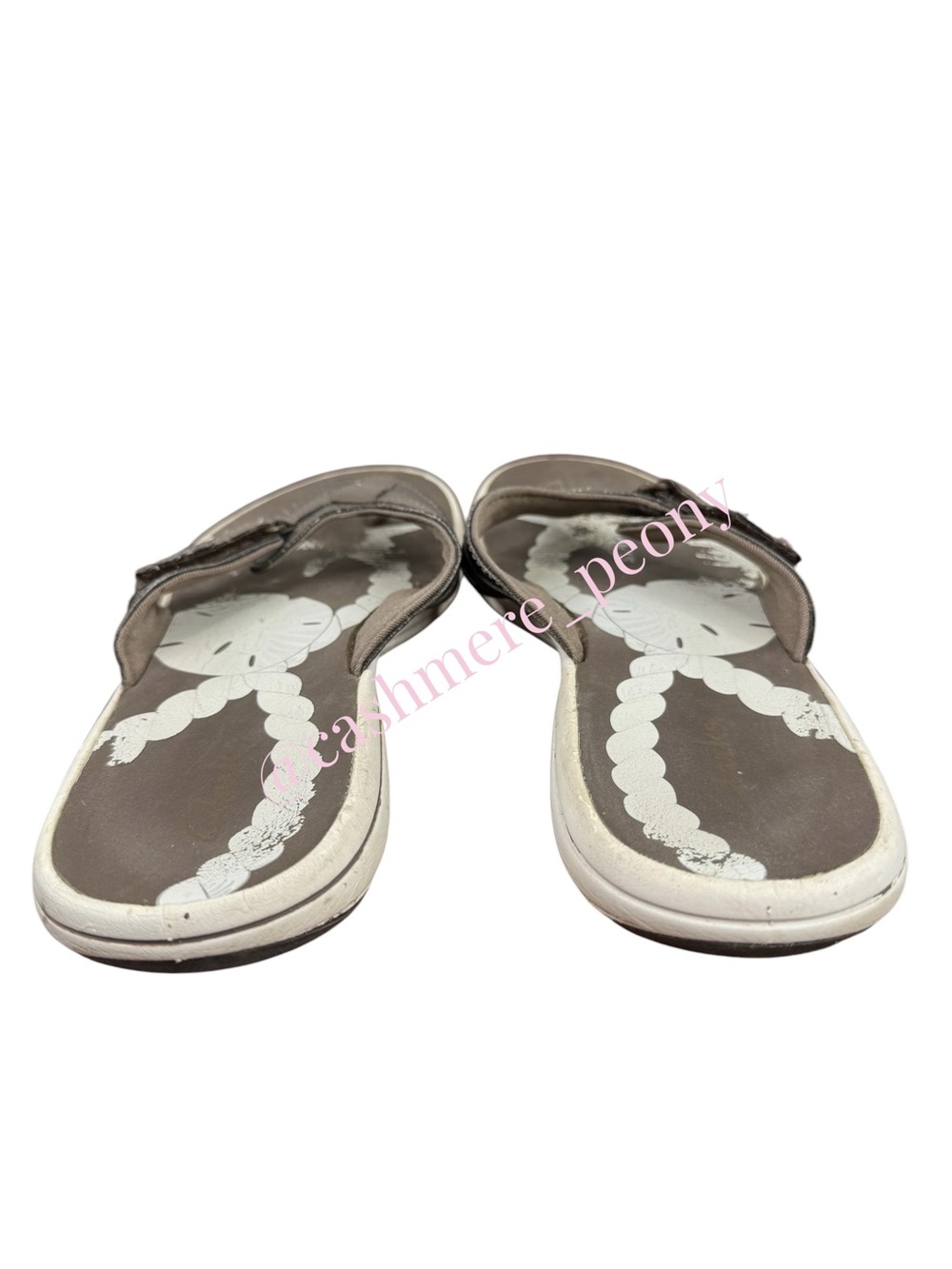Clarks Seymour Taupe Flip Flop Sandals Womens Size 8 - Picture 4 of 8